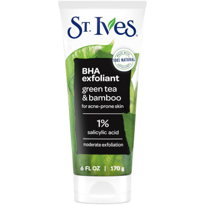 St. Ives BHA Exfoliant with 01% Salicylic Acid, Green Tea and Bamboo for Acne Prone Skin - 170gm